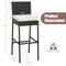 Costway Patio Wicker Barstools Bar Height Chairs W/ Cushions Backyard Off White
